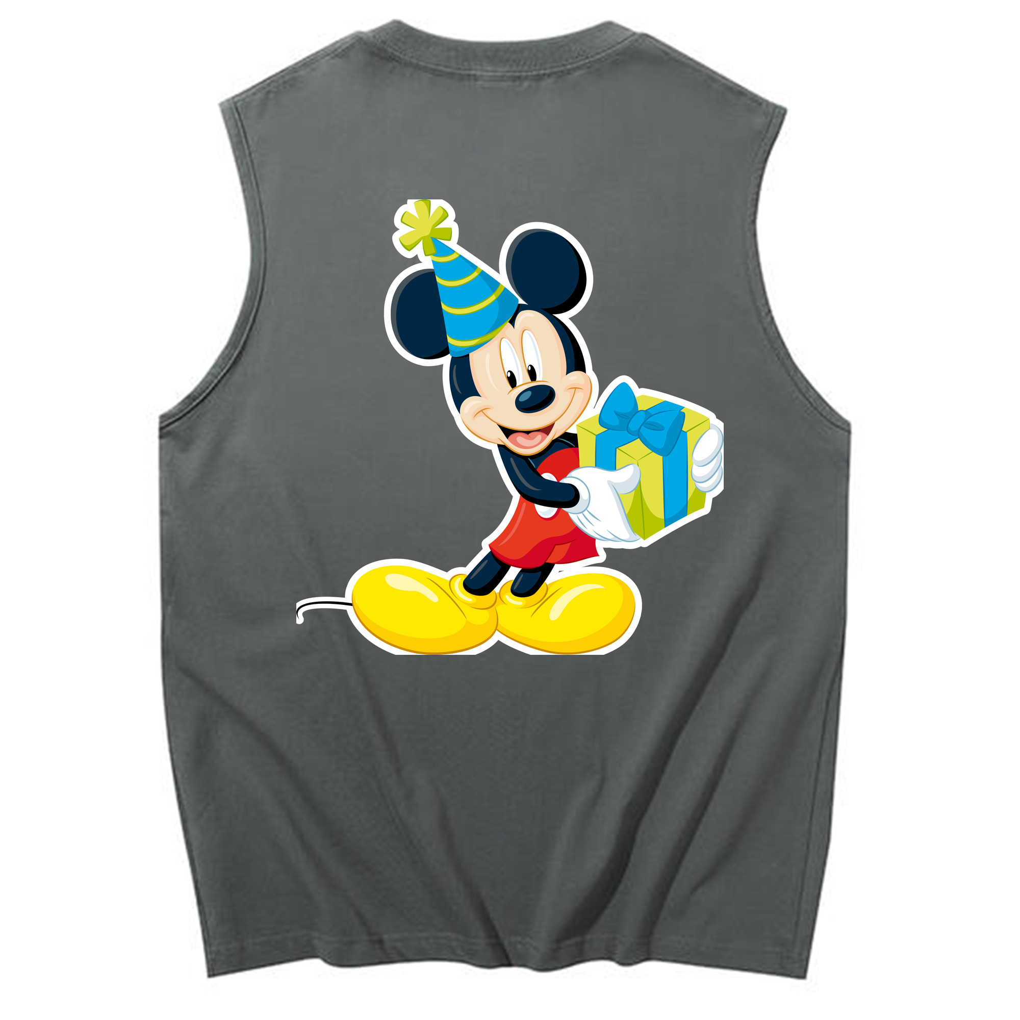 ミッキーマウス Mickey Mouse コットン100％タンクトップ（背面プリント）